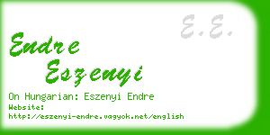endre eszenyi business card